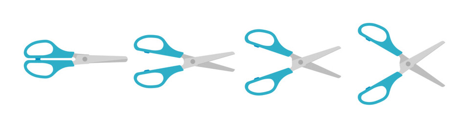 Wall Mural - scissors icons set. isolated cutting scissors. pictogram of scissor. symbol of cutting. vector illus