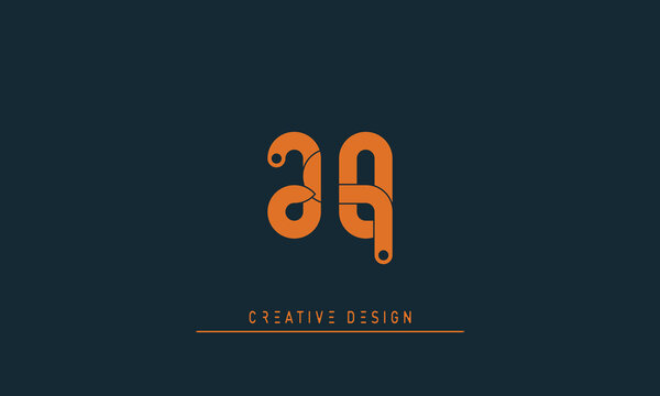 Alphabet letters Initials Monogram logo JQ ,Q J