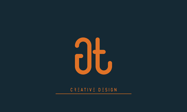 Alphabet letters Initials Monogram logo JT , TJ