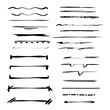 © Dzafa - Set of handmade, hand drawn underline strokes isolated on white background EPS Vector