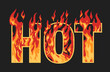 © DGIM studio - Burning hot word logotype colorful