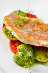 Sticker - Sea bass fillet with tomatoes and pesto sauce