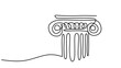 Greek column one continuous line drawing.