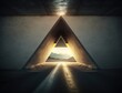 © Valery Zayats - futuristic triangular glowing tunnel from Concrete Block Asphalt. AI generative