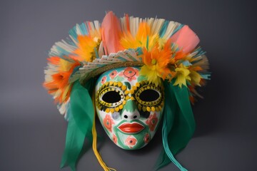 cinco de mayo mask feathers created with Generative AI technology