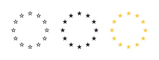 star in circle vector icon. european union flag symbol. eps 10