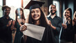A group of successful, happy, smiling graduates generated by AI