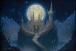 Magical citadel of the moon created with Generative AI 