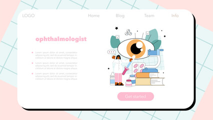 Wall Mural - Ophthalmologist web banner or landing page. Idea of eyesight