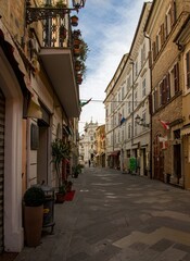 Wall Mural - Italy, Ancona, Loreto, cityscape of Loreto in the city of Ancona, Marche. Discover the beauty of historical architecture