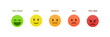feedback emoji. emoticons set , rating scale of customer satisfaction rating with 5 levels ; good, medium, bad or happy smile, neutral, angry emojis - smiley icon set. vector illustration