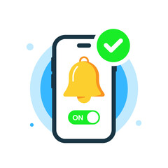 Poster - notification successfully enabled or turned on concept illustration flat design vector eps10. modern graphic element for landing page, empty state ui, infographic, icon