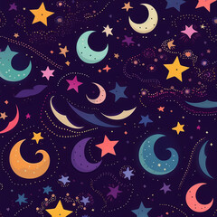 Wall Mural - seamless background with stars