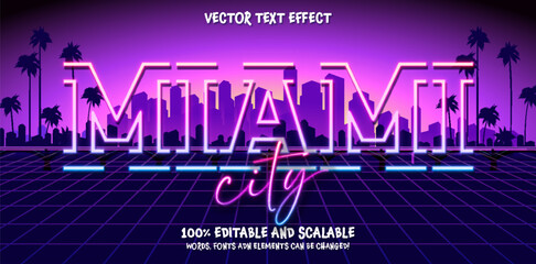 Miami editable text effect retro style