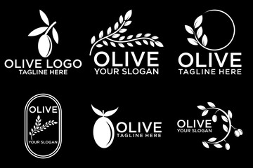 Wall Mural - Olive tree logo. Extra virgin olive oil label icon. Tree of life symbol. Organic branch brand identity