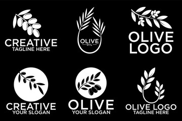 Wall Mural - Olive tree logo. Extra virgin olive oil label icon. Tree of life symbol. Organic branch brand identity