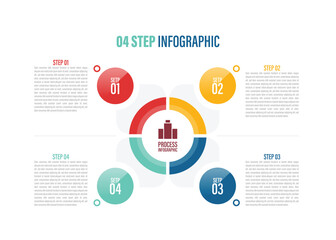 Poster - four step circle Pie charts for infographics. 4 step infographic Elements with four options.