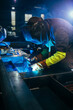 © bernardbodo - Welder industrial worker welding with gas torch.