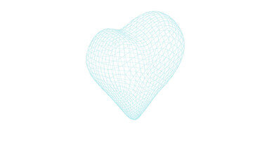 Leinwandbilder - 3d image of blue heart shape 