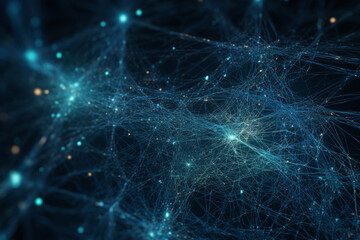 Poster - A vast neural network, conceptual abstract illustration. Generative AI