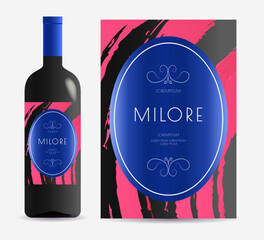 Wall Mural - Vine label texture background bottle mock up vector 10 eps