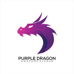 Wall Mural - purple dragon logo design gradient colorful