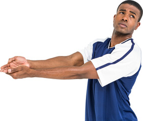 Canvas Print - Sportsman posing while playing volleyball