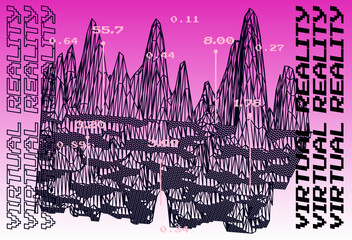 Leinwandbilder - 3D glitched and distorted plane made of mesh. Computer science and virtual reality subject illustration.