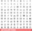 © ylivdesign - 100 gallery icons set. Outline illustration of 100 gallery icons vector set isolated on white background