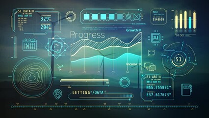 Wall Mural - abstract infographics on the theme of green energy.