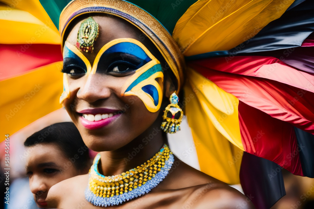 An atmospheric photo of a dazzling hypnotic samba dancer at the Rio ...