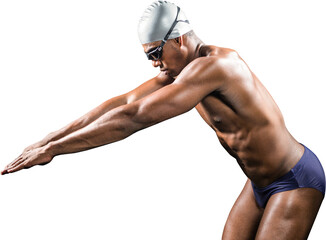 Poster - Swimmer ready to dive