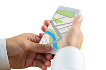 Poster - Man using map app on phone
