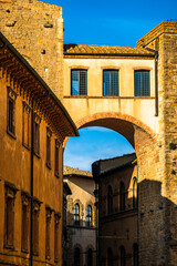 Wall Mural - historic buildings at the old town of Volterra in italy