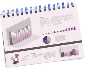Fototapete - Various statistics on calendar
