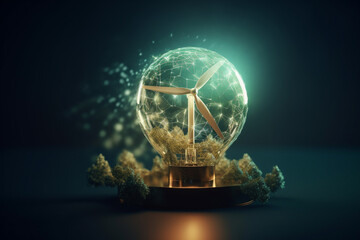 Fototapete - Clean and sustainable energy, conceptual illustration. Generative AI