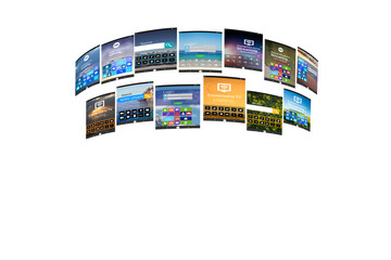 Poster - Digital composite image of various device screens
