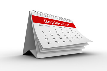 Canvas Print - Desk calendar with month of September