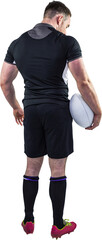 Canvas Print - Tough rugby player holding ball