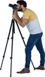 Full length side of photographer photographing through camera