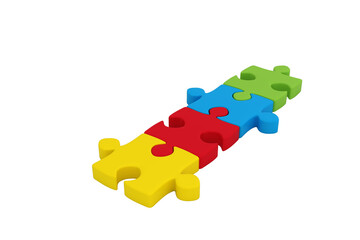 Sticker - Jigsaw puzzle in line on white background