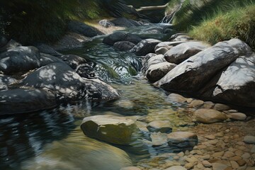 Wall Mural - Hyperrealistic Stream. Generative AI