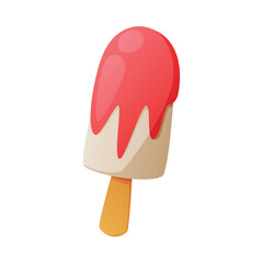 Poster - Sweet Ice Cream on Stick as Fast Food Dessert Vector Illustration