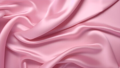 realistic wavy abstract background, delicate and elegant pink silk cloth, generative ai
