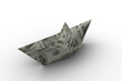 Paper boat made from dollar