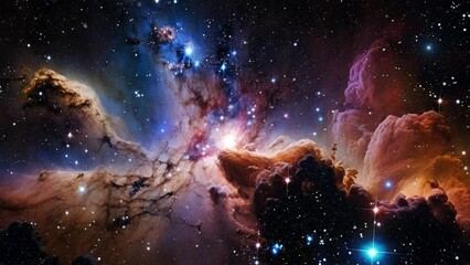 beautiful nebula in deep space