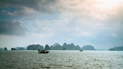 Sticker - Moody morning in Ha Long Bay