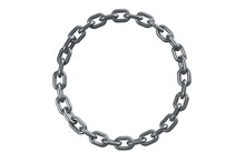 3d Image Of Silver Metallic Circular Chain