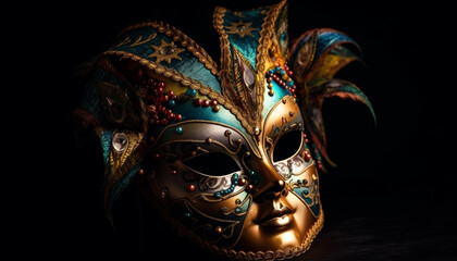 Sticker - Ornate mask enhances mystery, beauty of celebration generated by AI