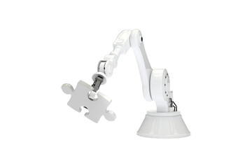 Poster - Composite image of machine holding jigsaw puzzle